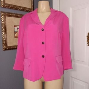 JONES NEW YORK PINK JACKET W/ 3 BUTTON CLOSURE SZ 18WP